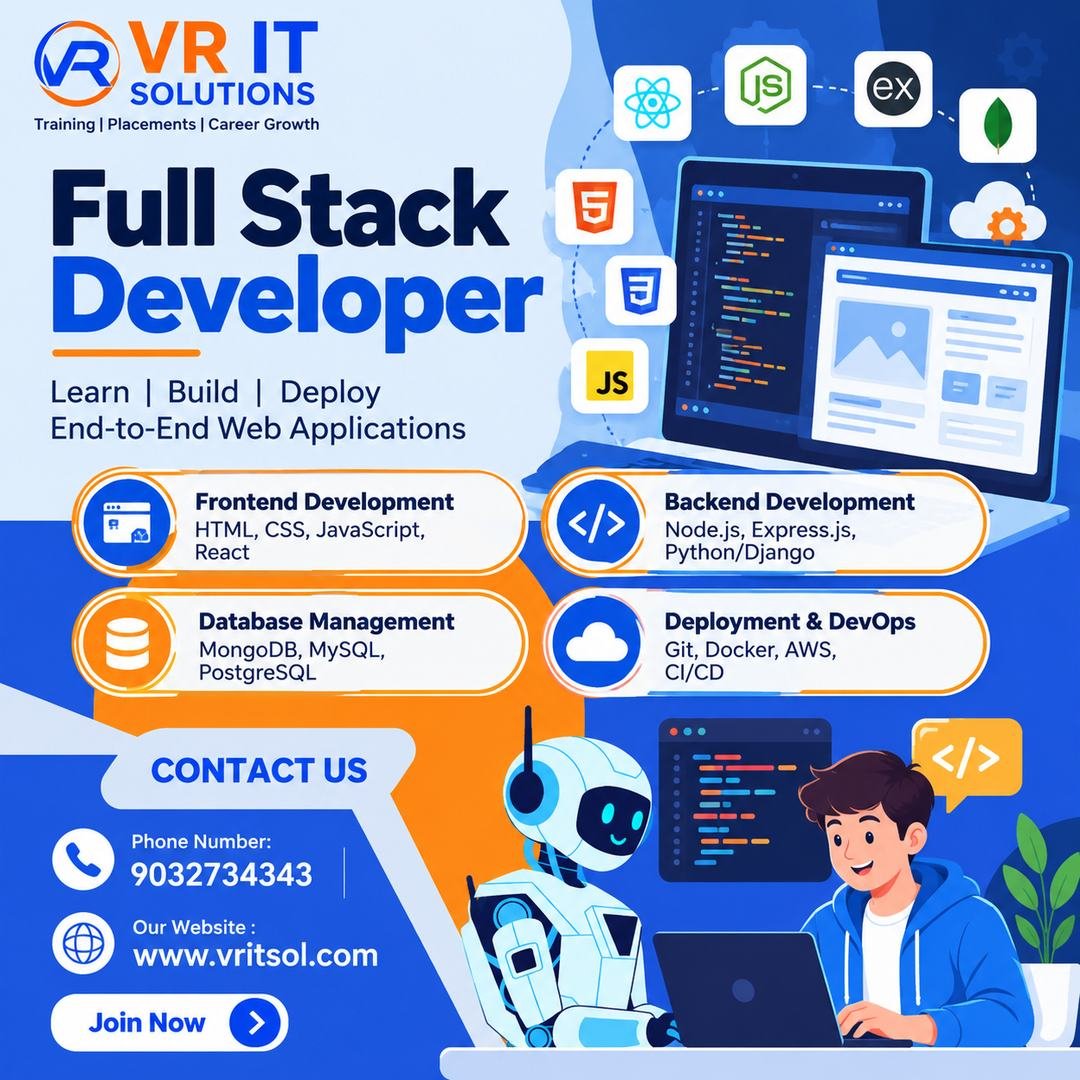 Full Stack Developer Training in Hyderabad — Java Full Stack & Python Full Stack — VR IT Solutions Ameerpet