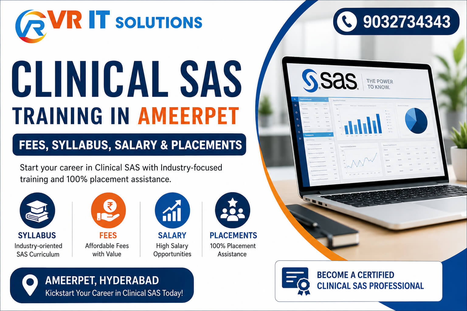 Clinical SAS Training in Ameerpet – Fees, Syllabus, Salary & Placements