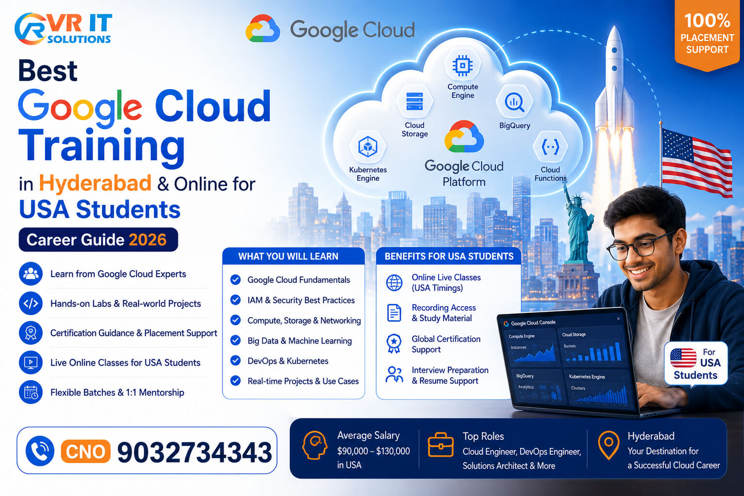 Best Google Cloud Training in Hyderabad and Online for USA Students — Career Guide 2026